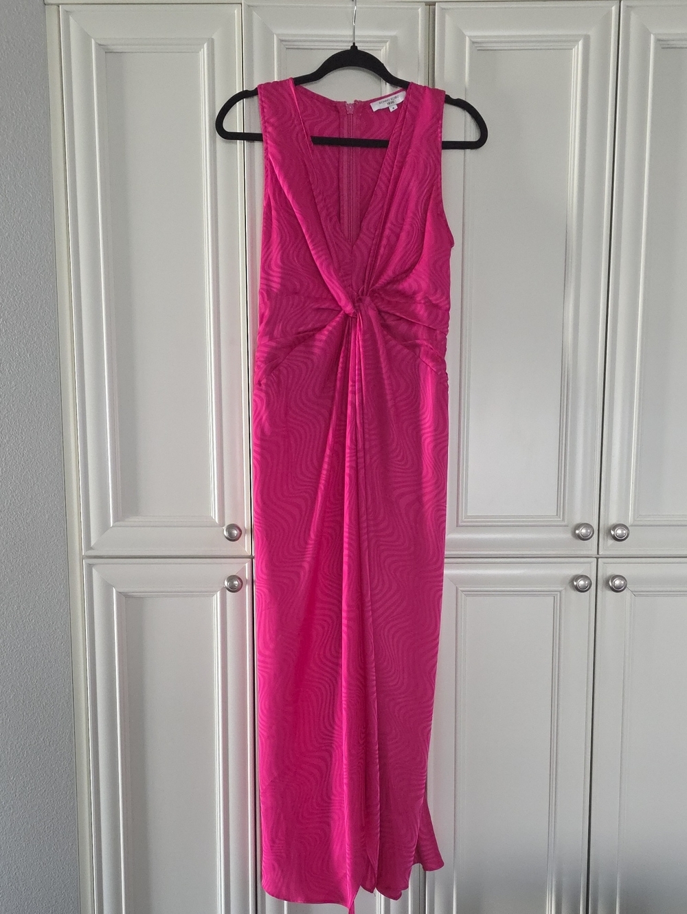 RONNY KOBO X RTR | $380 Satin Knotted Detail Midi Dress - Picture 11 of 13